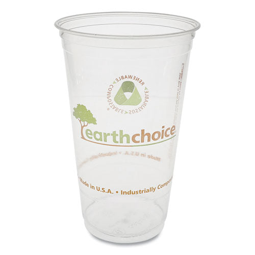 Earthchoice Compostable Cold Cups, 24 Oz, Clear-printed, 580-carton