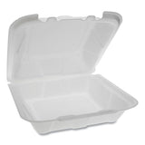 Foam Hinged Lid Containers, Dual Tab Lock, 9.13 X 9 X 3.25, 1-compartment, White, 150-carton