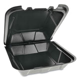 Foam Hinged Lid Containers, Dual Tab Lock, 9 X 9 X 3.25, 1-compartment, Black, 150-carton