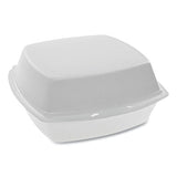 Foam Hinged Lid Containers, Single Tab Lock, 6.38 X 6.38 X 3, 1-compartment, White, 500-carton
