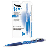 Icy Mechanical Pencil, 0.7 Mm, Hb (#2.5), Black Lead, Transparent Blue Barrel, 24-pack