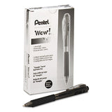 Wow! Retractable Ballpoint Pen, Medium 1 Mm, Black Ink-barrel, Dozen