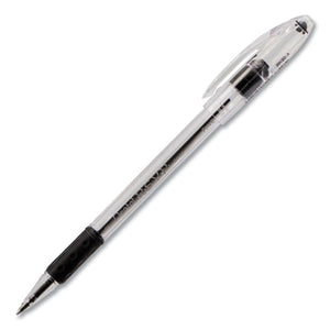 R.s.v.p. Stick Ballpoint Pen, Fine 0.7mm, Black Ink, Clear-black Barrel, Dozen