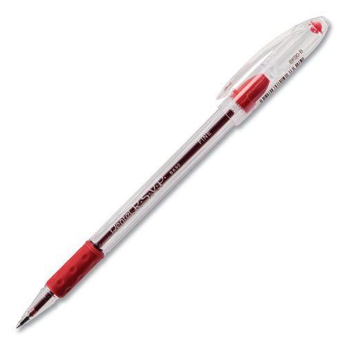 R.s.v.p. Stick Ballpoint Pen, Fine 0.7mm, Red Ink, Clear-red Barrel, Dozen