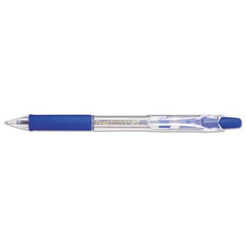 R.s.v.p. Rt Retractable Ballpoint Pen, Medium 1mm, Blue Ink, Clear Barrel, Dozen