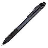 Energel-x Retractable Gel Pen, 1 Mm Metal Tip, Black Ink, Smoke Barrel, Dozen