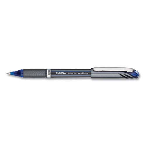 Energel Nv Stick Gel Pen, 1 Mm Metal Tip, Blue Ink-barrel, Dozen