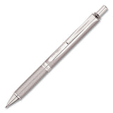 Energel Alloy Rt Retractable Gel Pen, Medium 0.7mm, Black Ink, Aquamarine Barrel