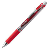 Energel Rtx Retractable Gel Pen, Medium 0.7 Mm, Red Ink, Red-gray Barrel