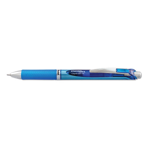 Energel Rtx Retractable Gel Pen, Medium 0.7 Mm, Blue Ink, Blue-gray Barrel