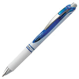 Energel Rtx Retractable Gel Pen, 0.7 Mm, Blue Ink, White-blue Barrel
