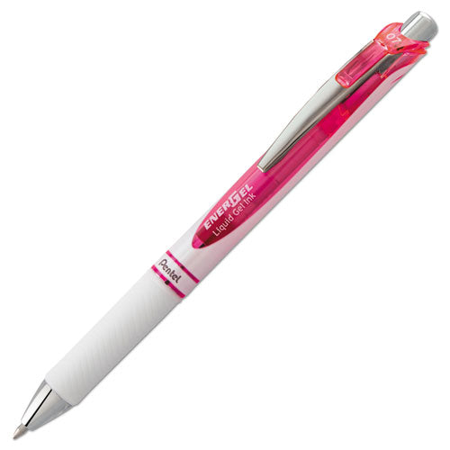 Energel Rtx Retractable Gel Pen, 0.7 Mm, Pink Ink, White-pink Barrel