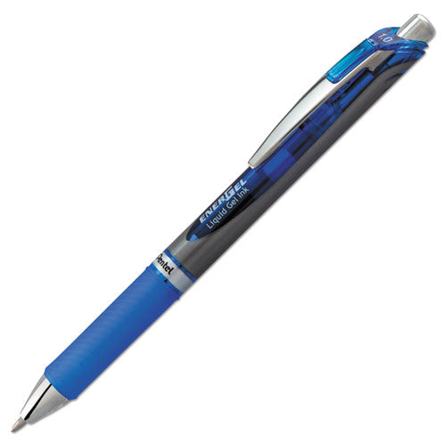 Energel Rtx Retractable Gel Pen, Bold 1 Mm, Blue Ink, Blue-gray Barrel
