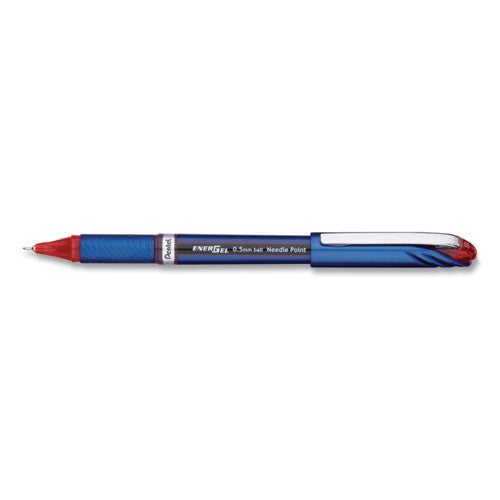 Energel Nv Stick Gel Pen, 0.5 Mm Needle Tip, Red Ink-barrel, Dozen