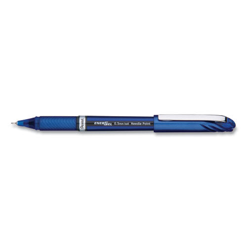 Energel Nv Stick Gel Pen, 0.5 Mm Needle Tip, Blue Ink-barrel, Dozen