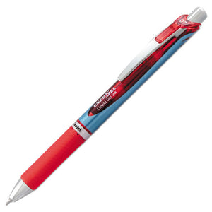 Energel Rtx Retractable Gel Pen, Medium 0.7 Mm, Red Ink, Red-gray Barrel