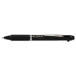 Energel 2s Retractable Multi-color Gel Pen + Pencil, 0.5 Mm, Black-red Ink, Black Barrel