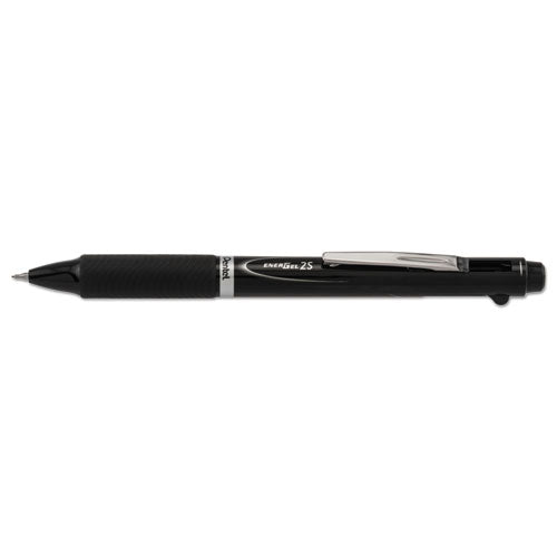 Energel 2s Retractable Multi-color Gel Pen + Pencil, 0.5 Mm, Black-red Ink, Black Barrel
