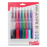 R.s.v.p. Super Rt Retractable Ballpoint Pen, 1mm, Assorted Ink-barrel, 8-pack