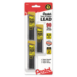 Super Hi-polymer Lead Refills, 0.9 Mm, Hb, Black, 30-tube, 3 Tubes-pack