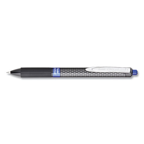 Oh! Gel Retractable Gel Pen, Medium 0.7mm, Blue Ink, Black Barrel, Dozen