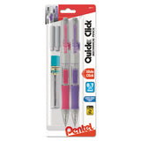 Quick Click Mechanical Pencil, 0.5 Mm, Hb (#2.5), Black Lead, Assorted Barrel Colors, 2-pack