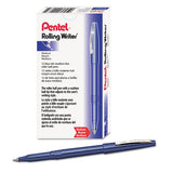 Rolling Writer Stick Roller Ball Pen, Medium 0.8mm, Blue Ink-barrel, Dozen