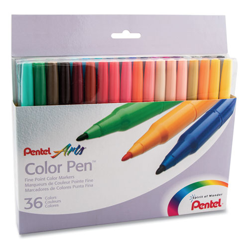 36-color Pen Set, Fine Bullet Tip, Assorted Colors, 36-set