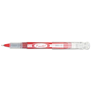 Finito! Stick Porous Point Pen, Extra-fine 0.4mm, Red Ink, Red-silver Barrel