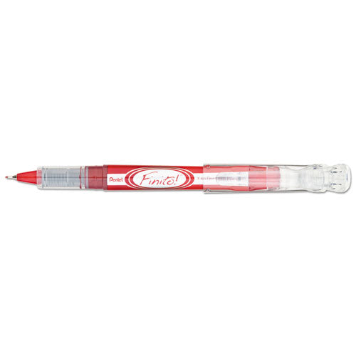 Finito! Stick Porous Point Pen, Extra-fine 0.4mm, Red Ink, Red-silver Barrel