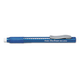 Clic Eraser Grip Eraser, White Polyvinyl Chloride Eraser, Blue Barrel