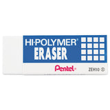 Hi-polymer Eraser, Rectangular, Medium, White, Latex-free Hi-polymer, 3-pack