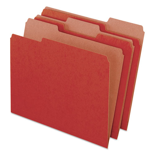 Earthwise By 100% Recycled Colored File Folders, 1-3-cut Tabs, Letter Size, Red, 100-box