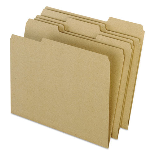 Earthwise By 100% Recycled Colored File Folders, 1-3-cut Tabs, Letter Size, Natural, 100-box