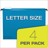 Surehook Hanging Pocket File, Letter Size, 1-5-cut Tab, Assorted, 4-pack