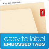 Manila Laminated End Tab Folders With Two Fasteners, Straight Tab, Letter Size, 11 Pt. Manila, 50-box