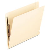 Manila Laminated End Tab Folders With Two Fasteners, Straight Tab, Legal Size, 11 Pt. Manila, 50-box