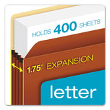 Standard Expanding File Pockets, 1.75" Expansion, Letter Size, Red Fiber, 25-box