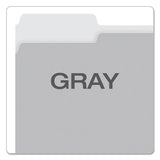 Colored File Folders, 1-3-cut Tabs, Letter Size, Gray-light Gray, 100-box