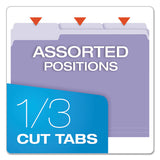 Colored File Folders, 1-3-cut Tabs, Letter Size, Lavender-light Lavender, 100-box