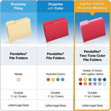 Colored File Folders, 1-3-cut Tabs, Letter Size, Navy Blue-light Blue, 100-box