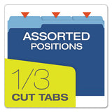 Colored File Folders, 1-3-cut Tabs, Letter Size, Navy Blue-light Blue, 100-box