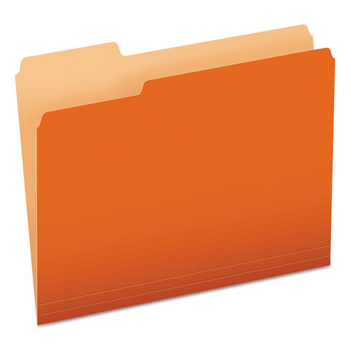 Colored File Folders, 1-3-cut Tabs, Letter Size, Orange-light Orange, 100-box