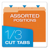 Colored File Folders, 1-3-cut Tabs, Letter Size, Orange-light Orange, 100-box