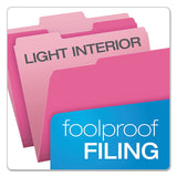Colored File Folders, 1-3-cut Tabs, Letter Size, Pink-light Pink, 100-box