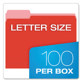 Colored File Folders, 1-3-cut Tabs, Letter Size, Red-light Red, 100-box