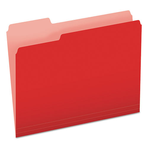 Colored File Folders, 1-3-cut Tabs, Letter Size, Red-light Red, 100-box