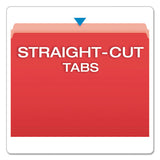 Colored File Folders, Straight Tab, Letter Size, Red-light Red, 100-box