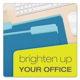 Colored File Folders, 1-3-cut Tabs, Legal Size, Blue-light Blue, 100-box