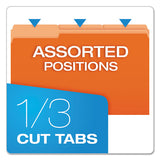 Colored File Folders, 1-3-cut Tabs, Legal Size, Orange-light Orange, 100-box